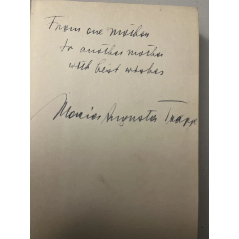 Maria Augusta Trapp Yesterday, Today and Forever 1952 Book Signed Lippincott